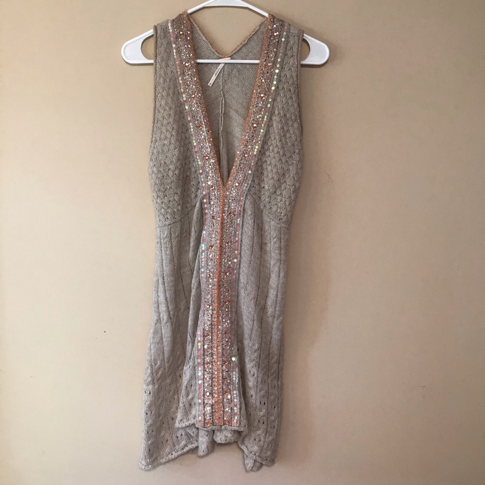 Free People / Sweater Knit Beaded Sequin dress